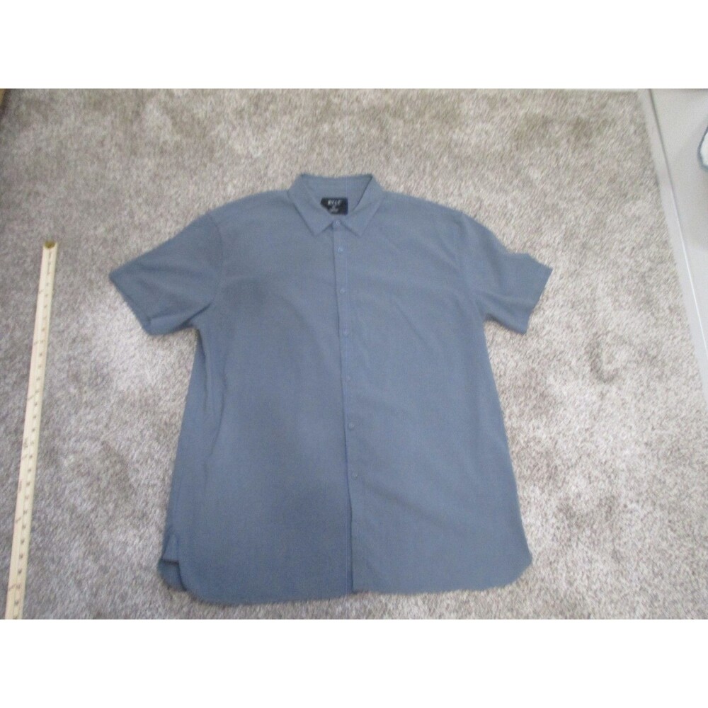 BLYT Premium Basics 2.0 Short Sleeve Button Down Mens XL Blue